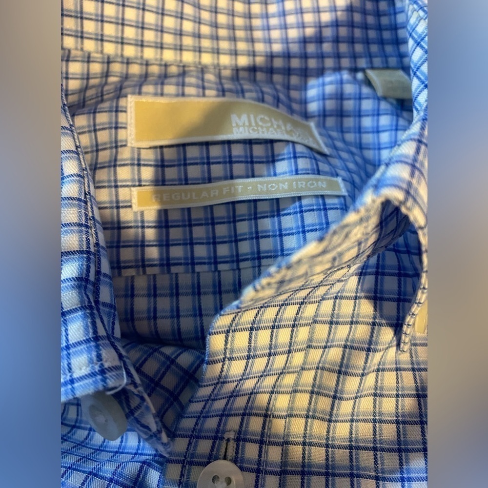 Michael Michael Kors Shirt, Button Down Shirt, Sz 16 1/2, 34/35, plaid, Geo - Picture 5 of 13